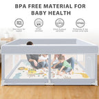 XVISHX Baby Playpen with Mat, 65 x 50 Inch Play Pen Playards, Playpen for Babies and Toddlers, Baby Playard for Indoor & Outdoor Active Center Game Fence, Skin-Friendly Fabric and Soft Breathable Mesh