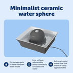 PetSafe Drinkwell Ceramic Pet Water Fountain, Cats & Dogs, Quiet, 70 oz | Encourages Pets to Drink More, Replaceable Carbon Filter, Whisper-Quiet Submersible Pump, Dishwasher Safe