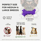 Kseroo 2-Pack Indestructible Dog Toys for Aggressive Chewers: Bacon Flavored Hard Nylon Bone Chew Toys, Tough Dog Chew Toys for Large Dogs, Dog Toys to Keep Them Busy for Medium Large Breed, Purple