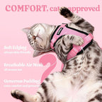 rabbitgoo Cat Harness and Leash Set, Escape Proof Vest, Pink | Soft Breathable Mesh, Easy Adjustable Fit, Snap Buckles, Sturdy Clip, Reflective Strips, for Kittens & Small Cats Walks, Xxs