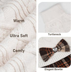 KYEESE Dog Sweater Dress Turtleneck Thick Knit Pullover for Cold Weather | Stretchy Fit, Lightweight & Warm, Cozy Knit Comfort, Cute Bow Accent, Gentle on Sensitive Skin, Comfortable Daily Wear