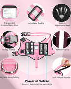 Small Service Dog Vest Harness and Leash Set+10 Patches Pink XS | Adjustable Reflective Do Not Pet Emotional Support Dog Vest with 2 Soft Padded Handle,MOLLE,for Everyday Training Hiking