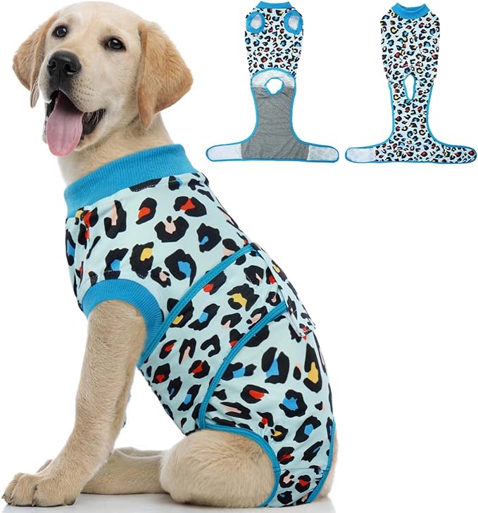 Kuoser Dog Recovery Suit After Surgery, Spay Neuter Surgical Suit for Dogs | Post Surgery Anti-Licking Dog Onesie Protects Wounds and Incisions, E-Collar & Cone Alternative Bodysuit for Female Male Dogs