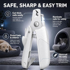 Professional Dog and Cat Nail Clipper - LED Light Dog Nail Clipper with Safety Protection, Ergonomic Pet Nail Clipper for Dogs, Small and Large Dogs, Dog Toenail Clippers, Cat Nail Trimmers