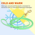 Viper Biothane K9 Working Dog Leash Waterproof Lead for Tracking Training Schutzhund Odor-Proof Long Line with Solid Brass Snap for Puppy Medium and Large Dogs, 20ft Sea Foam Green
