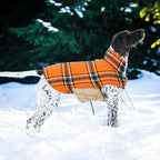 Kuoser Warm Dog Coat, Waterproof Dog Jacket for Extra Large Dogs, Orange XL | Adjustable Durable XL Doggie Winter Coat Reversible Cozy Puppy Cold Weather Apparel from Small to Large Breed
