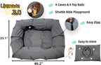 XxingSheep 4 Ways Shuttled XL Cat Tunnel Bed for Indoor Cats Peekaboo Cat Cave Donut with Cool Mat (Dark Gray)
