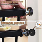 Mumeasy 29.7-51" Extra Wide Baby & Dog Safety Gate for Stairs & Doorways | Pressure/Hardware Mount Child & Pet Gate, Auto Close Easy Access Walk Thru Door for House, Hallway, Indoor & Outdoor, Black