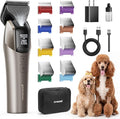 oneisall Dog Clippers for Grooming Thick Hair, Professional 9000RPM 5 Speed with 5 in 1 DLC Blade, 280min Cordless, Low Noise Dog Grooming Kit with 8 Metal Combs Carring Case for Dogs Cats Pet | 280Min Cordless. Low Noise. 5 in 1 DLC Blade.8 Metal Comb...