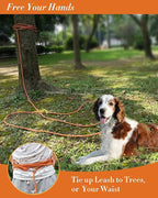 (2 Pack) Long Dog Leash for Dog Training 15FT/30FT/50FT, Dog Rope Leash with Reflective Thread for Large Medium Small Dogs, Dog Tie-Out Cable Lead for Hunting, Camping&Backyard