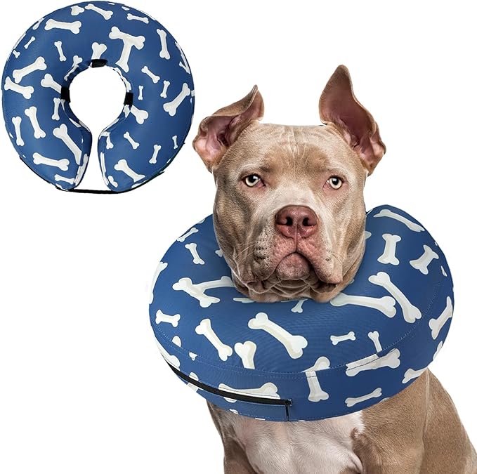 Supet Inflatable Dog Cone Collar Alternative After Surgery, Dog Neck Donut Collar Recovery E Collar for Neuter, Soft Pet Cone for Small Medium Large Dogs