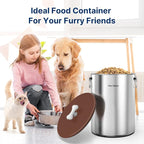 Paw Libero 2PK 25 Lbs Stainless Steel Dog Food Storage Container with Airtight Lid & Ceramic Bone Handle, Large Metal Dog Food Bin for Dogs & Cats, Keep Fresh, Easy to Clean