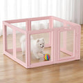 Acrylic Dog Playpen Indoor, Puppy Playpen, Dog Pen Indoor, 8PCS | 30.3" H, Skin Pink, Purple & Sky Blue, Clear View, No-Gap Escape-Proof, Tool-Free Setup, For Puppies & Small Dogs