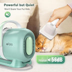 Afloia 6-in-1 Dog Grooming Vacuum Kit, Pet Clipper & Nail Grinder, Green | All-in-one grooming covers brushing, clipping, trimming and nail care, 1.5L dust cup, 3 suction levels, low-noise comfort