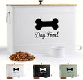 Metal Dog Food Container 15-20 lbs w/ Airtight Bamboo Lid, 70 Cup Capacity | Pet Jar For Dogs up to 100lbs, Airtight Bamboo Lid, Sturdy Comfortable Metal Handle, Powder Coated Iron, Kibble Storage Bin