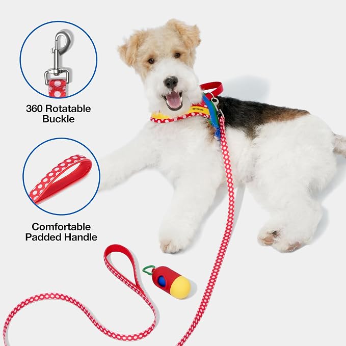 VETRESKA MoMA Dog Harness and Leash Set, Easy Walk Dog Harness (Red, XS) | for Small Medium Dogs, No Pull Puppy Harness for Walking and Training, Adjustable, Take Control & Anti-Twist Pet Lead Combo
