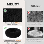 MIXJOY Orthopedic Dog Bed Comfortable Donut Cuddler Round Pet Beds Ultra Soft Washable Dog and Cat Cushion (20''/23''/30'') (30'', Black)