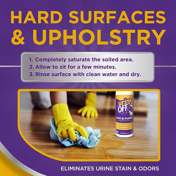 urineOFF Puppy & Dog Pet Stain Remover | Freshly Scented Carpet Cleaner | Bio Enzymatic Stain & Urine Odor Eliminator | Pet Safe Cleaner | 32 oz.