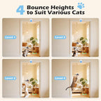 Interactive Cat Toys for Indoor Cats, Remote & 4Modes Automatic Flying Bird | No-Drill Doorway Cat Toy with Adjustable Speed, USB Rechargeable Electric Door Hanging Toy for Bored Kitten and Adult Cat