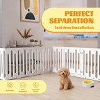 23.6" Dog Playpen for Puppies and Small Dogs, 15 Panel Indoor Pet Fence with Door&Feeding Bowl, Remove Puppy Exercise Pen, Non-Slip Dog Enclosure for Home, Apartment, Rabbit and Small Pets, White