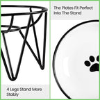 Ceramic Elevated Cat Bowls - Whisker Friendly, Anti-Vomiting Cat Food Plate, Stylish, Safe and Hygienic (Fishboon, 1 Pack)