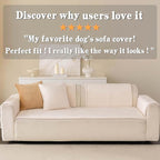 Velvet Washable Dog Couch Cover, Non-Slip Waterproof Pet Sofa Protector for 3-Cushion Sectional, L-Shaped Sofa & Loveseat, Machine Washable(1PC/27.6"x82.7",White)