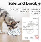 SuperDesign Mess Free 15° Slanted Bowl for Dogs and Cats, Tilted Angle Bulldog Bowl Dog Feeder, Non-Skid & Non-Spill, Easier to Reach Food S/0.5 Cup Marble Pattern