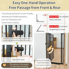 Lumizone Extra Tall Cat Gate 61.02" High 63.39"-67.71" Wide Pet Gate Black | Dog Gate for Doorway Hallway Stairs Pressure Mounted Extra Wide 1.37" Gap No Drilling Auto-Close One-Handed Operation