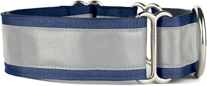 If It Barks - 1.5" Reflective Martingale Collar for Dogs - Adjustable - Made in USA - Strong, Durable, and Comfy - Ideal for Training - Suitable for Most Breeds - Medium, Navy