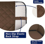 PureFit Reversible Quilted Couch Covers for Dogs Loveseat Sofa Cover 46.5” | Coffee/Ivory, Water Resistant Couch Protector, Washable Pet Couch Cover with Non Slip and Elastic Straps For Kids