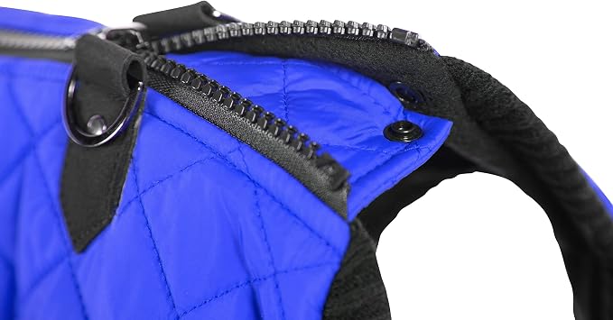 Gooby - Fashion Vest, Small Dog Sweater Bomber Jacket Coat with Stretchable Chest, Blue, Medium