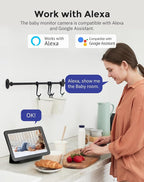 Hugolog 2K 3MP Indoor Pan/Tilt Security Camera with Auto-Focus,Ideal for Baby Monitor/Pet Camera/Home Security,Starlight Color Night Vision,Human/Pet AI,US Cloud,Compatible with Alexa