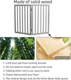 ZJSF Freestanding Indoor Dog Gate for House Foldable Wood Grey Puppy Gate for Doorways Pet Gate for Stairs Extra Wide Pet Fence 32" Height 2 Panels
