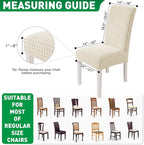 MAXIJIN Dining Chair Covers Set of 2, Stretch Kitchen Chair Covers for Dining Chairs, Removable Washable Parson Seat Slipcover for Home, Restaurant, Hotel, Banquet (Beige)