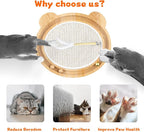 Cat Scratcher Toys Natural Sisal Pad Kitten Interactive Ball Track | Cat Toys Spring Ball Turntable Indoor Entertainment Chasing Hunting Protecting Furniture Sofa Mental Physical Exercise