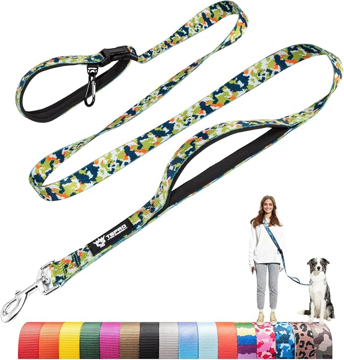TSPRO 3-in-1 Heavy Duty Tactical Hands Free Dog Leash, Dual Padded Handles | Premium Dog Leash, Waist & Crossbody Wear, Metal Safety Clasp, Adjustable for Medium & Large Dogs, Walking & Running Training
