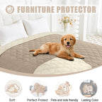 Smiry Waterproof Reversible Pet Couch Covers for Dogs | Pet Friendly, Soft Fabric, Washable Sofa Furniture Protector for Dogs Cat Kids, Checkered (30"x70", Taupe/Beige)