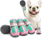 Dog Shoes for Large Dogs, Anti-Slip Dog Boots for Winter Snow, Hot Pavement, Dog Booties & Paw Protectors Pink Size 7