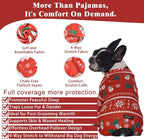 Dog Pajamas Lightweight Dog Onesies Soft Stretchy Tiny Outfit Clothes for Small Medium Large Puppy Pjs Clothes Doggie Cat Pet Boys Girls Outfit (Small (5-10lb), Christmas Pattern)