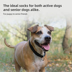 PUPTECK Anti-Slip Dog Socks with Double Sides Grips for Small Medium Large Dogs Hardwood Floors Prevents Licking, Dog Shoes for Hot Pavement Traction Control Paw Protector for Senior Dogs, Purple L