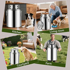 Newget 16lb Stainless Steel Dog Food Storage Container with Scoop | Airtight Seal, Hangable Lid for Easy Access, Scoop Included, for Cat Food, Bird Seed, Rice, Grain, Pantry Storage