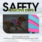 Small Dog Life Jacket, Reflective Dog Life Vest for Swimming, High Buoyancy Puppy Swimming Vest Lifesaver with Rescue Handle, Adjustable Pet Lifejacket for Pool Boating, Hot Pink S