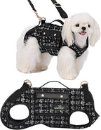 Wakytu Dog Lift Harness Dog Carrier Sling for Small Dogs & Cats,M | stylish puppy sling carrier with handle & pocket,adjustable leash,walking & travel