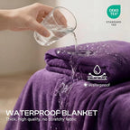 Luciphia Waterproof Pet Blanket, Washable Reversible Sherpa Fleece Throw | Liquid-proof furniture protector for bed and couch, soft reversible sherpa fleece for dogs, cats purple, XL