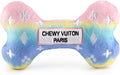 Haute Diggity Dog Chewy Vuiton Bone Plush Squeaky Dog Toy, Soft Durable Designer-Inspired Stuffed Puppy Chew Toys for Small, Medium & Large Dogs, Machine-Washable (Pink Ombre) XL