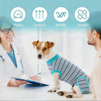 2 Packs Breathable Cotton Dog Recovery Suit for After Neuter Spay Abdominal Wounds Protector, Professional Anti-Licking Onesies for Male Female Pets Surgery Bandages, Large Textured Blue Purple