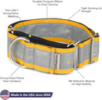 If It Barks - 1.5" Reflective Martingale Collar for Dogs - Adjustable - Made in USA - Strong, Durable, and Comfy - Ideal for Training - Suitable for Most Breeds - Large, Yellow Gold