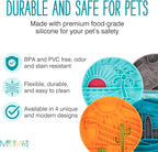 Messy Mutts Round Slow Feeder, 8 Inch, 2 Cup, Orange | 8 Inch Round Silicone Puzzle Slow Feeder For Dogs And Cats, Holds 2 Cups, Dishwasher Safe