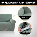 Oversized Stretch Sofa Cover Slipcover 1-Piece, Spandex Jacquard Fabric Universal Couch Cover for 3 Cushion, Washable Non Slip Sofa Cover, Pet Friendly(XL Sofa 101"-110", Sage)