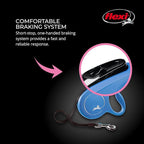 FLEXI® Classic Tape Retractable Dog Leash, Medium, 16 ft - Blue | German engineered, original flexi leash, durable quality for dogs up to 55 lbs, tangle-free, walking, reliable brake system